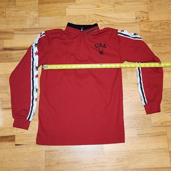 Spyder Red 3/4 Zip Long Sleeve Shirt Women 14 Ski Winter Cotton - Picture 9 of 11